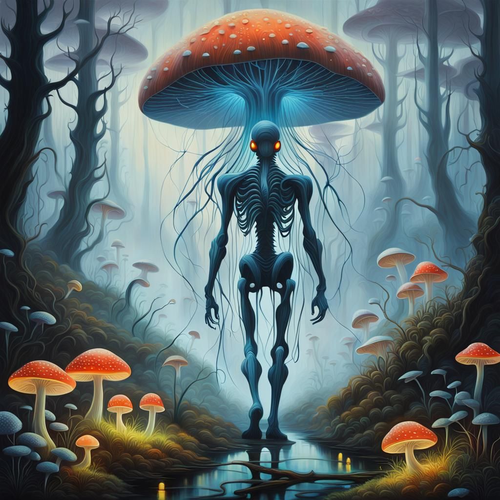 Ethereal Surrealist Art in a Dreamlike Landscape