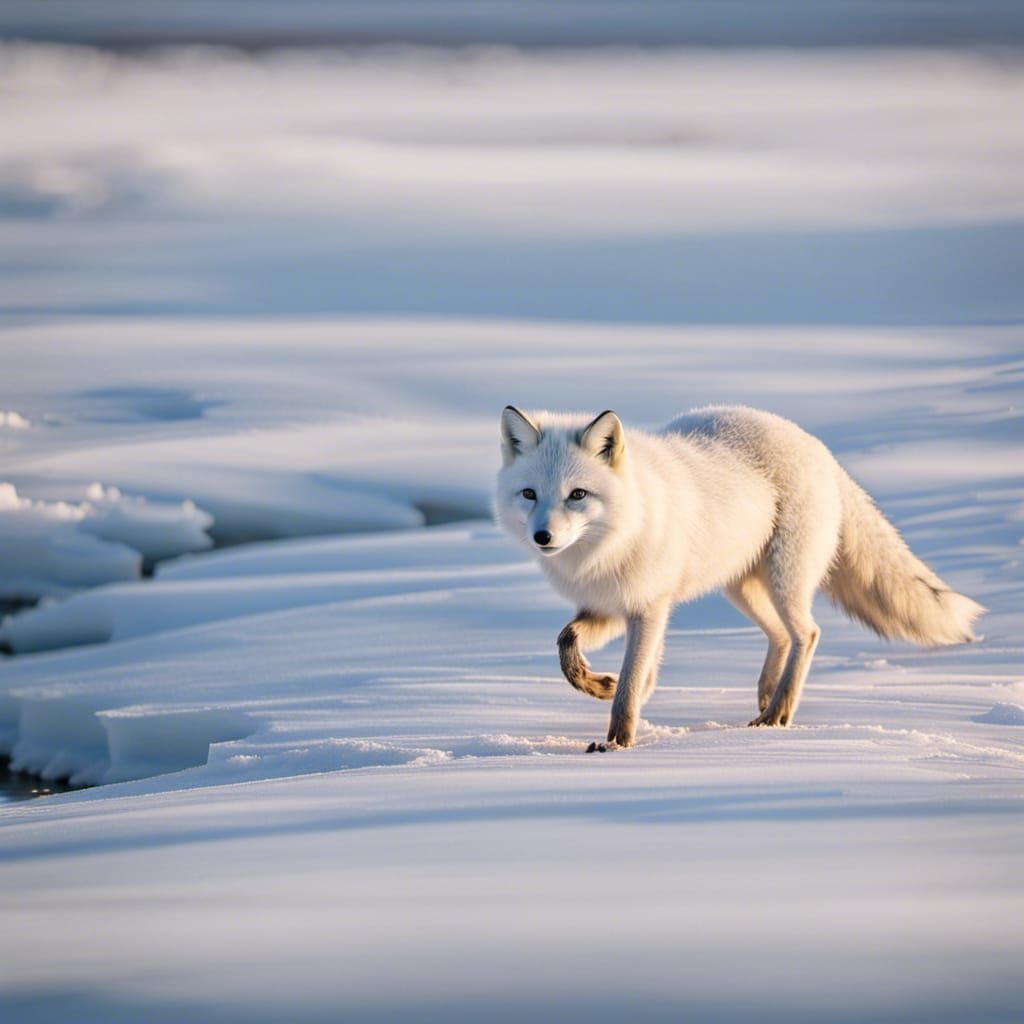 Artic Fox in the tundra during winter