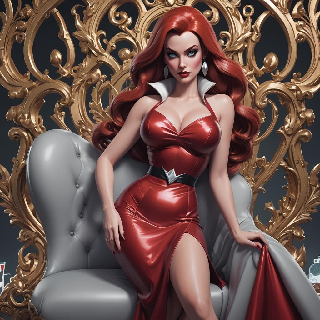 Jessica Rabbit Glamour in Digital Art Style