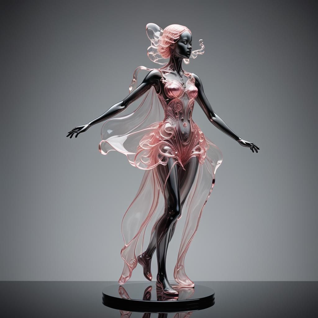 Pink Glass Woman: Surrealist Macro Photography