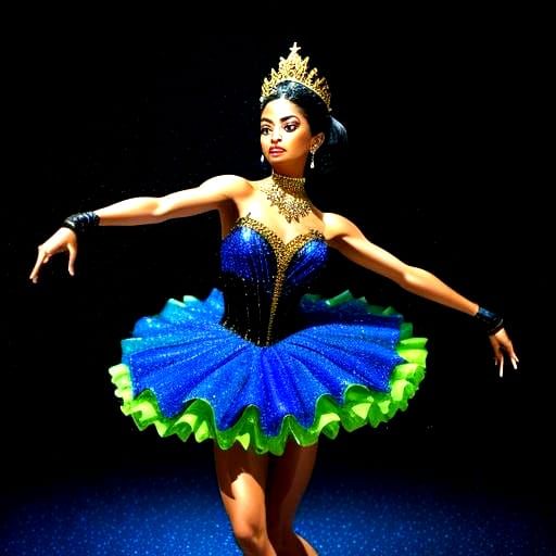 Black Ballerina Dancing on Diamonds in the Rain