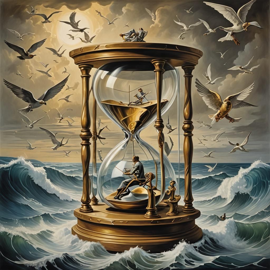 Time, he's waiting in the wings He speaks of senseless things His script is you and me, boy