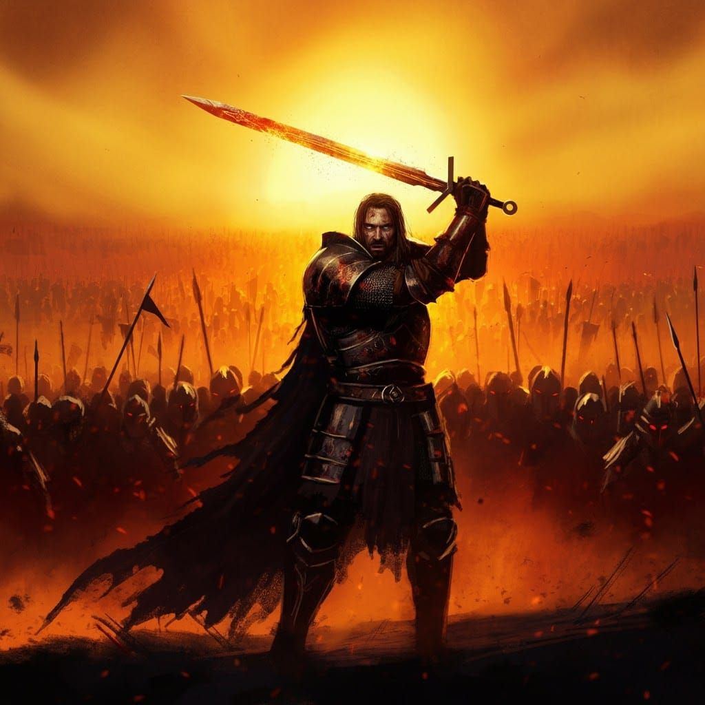 Resolute Warrior in Dark Steel Armor