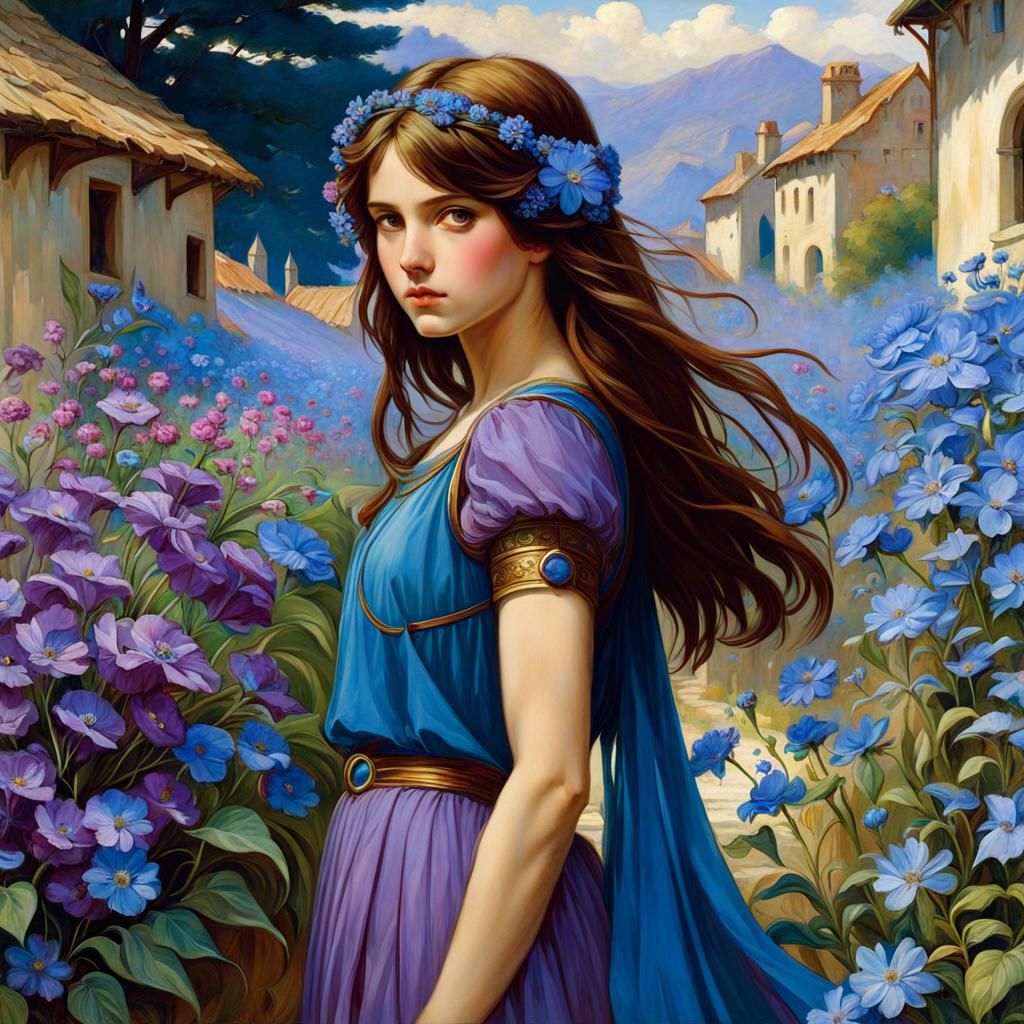 Medieval Flowers in Anime Style