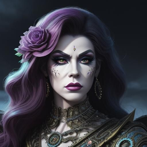 Dramatic Drag Queen in Digital Matte Painting