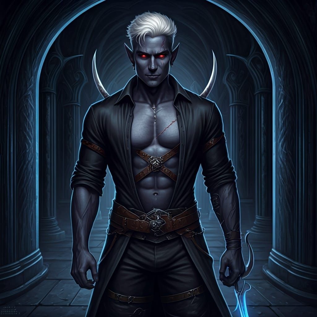 Drow Noble in Underdark: Dark Fantasy Realism