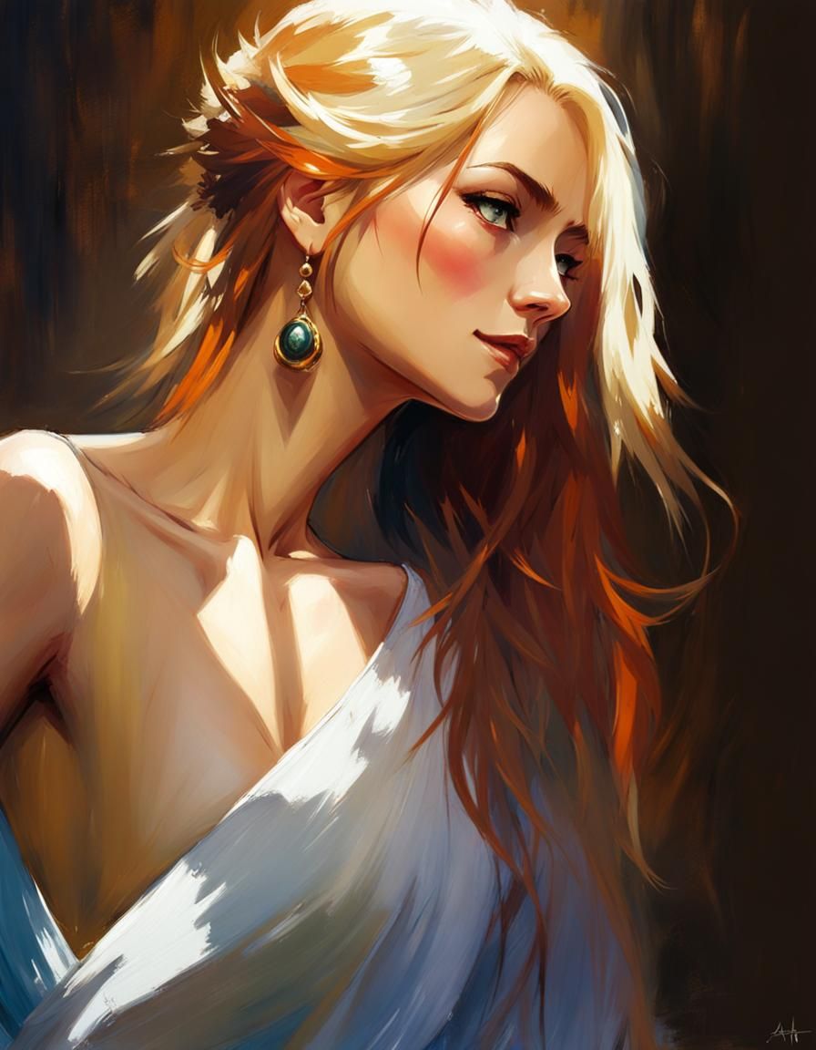 Anime Portrait of Eir in Painterly Style