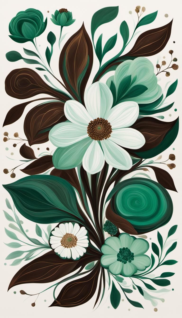 Ethereal Floral Art in Minimalist Romanesque Style