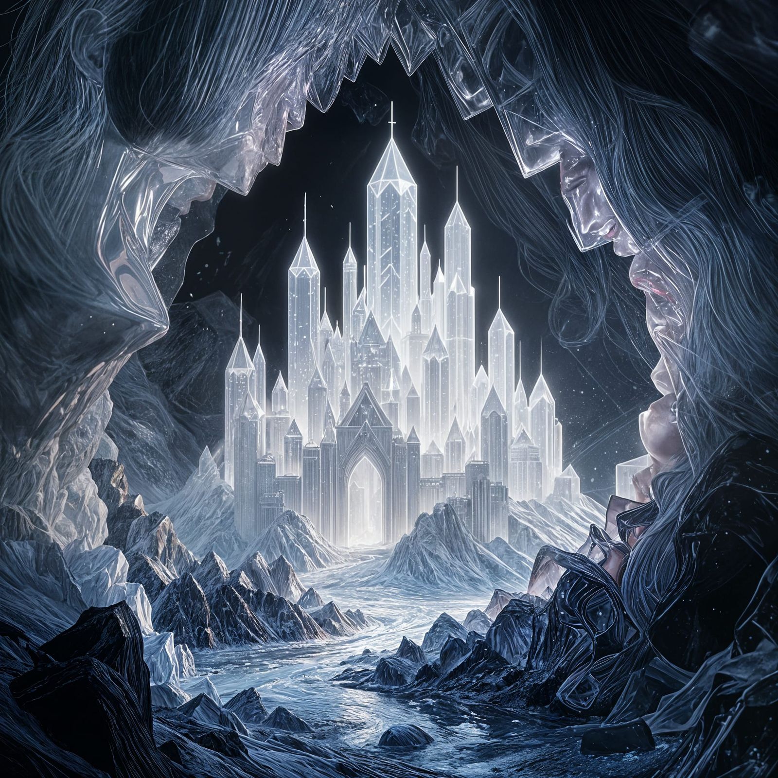 Amethyst Geode with Mythical Crystal Castle