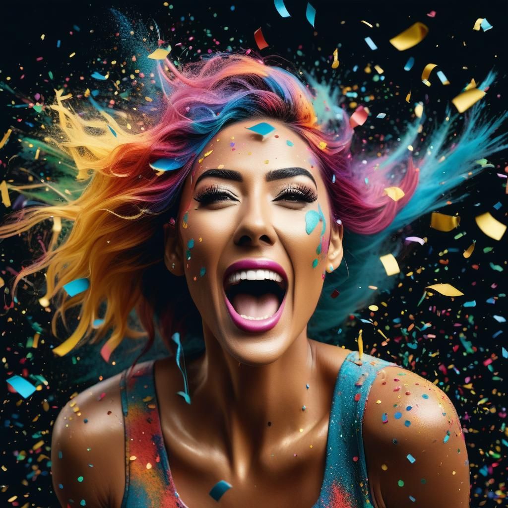 Women's Wild Celebration in Splash Art Style