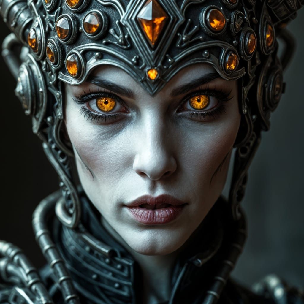 Ancient Vampire Queen with Biomechanical Armor