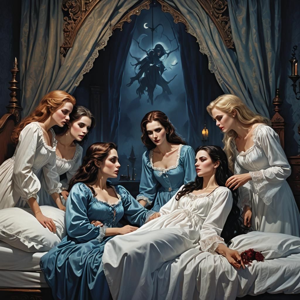 Vampire Kiss: A Fantastical Matte Painting