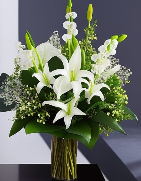 Ethereal Lilies of the Valley with Butterflies