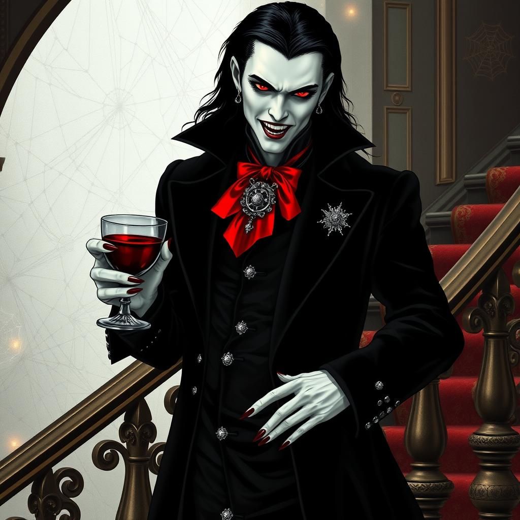 Elegant Vampire in Victorian Gothic Style