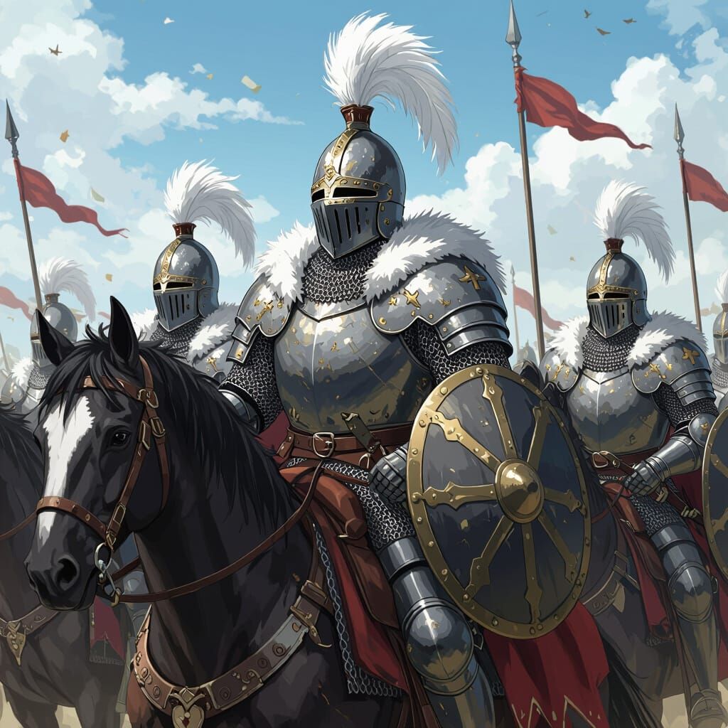 Sarmatian Dragani Warriors in Epic Anime Style