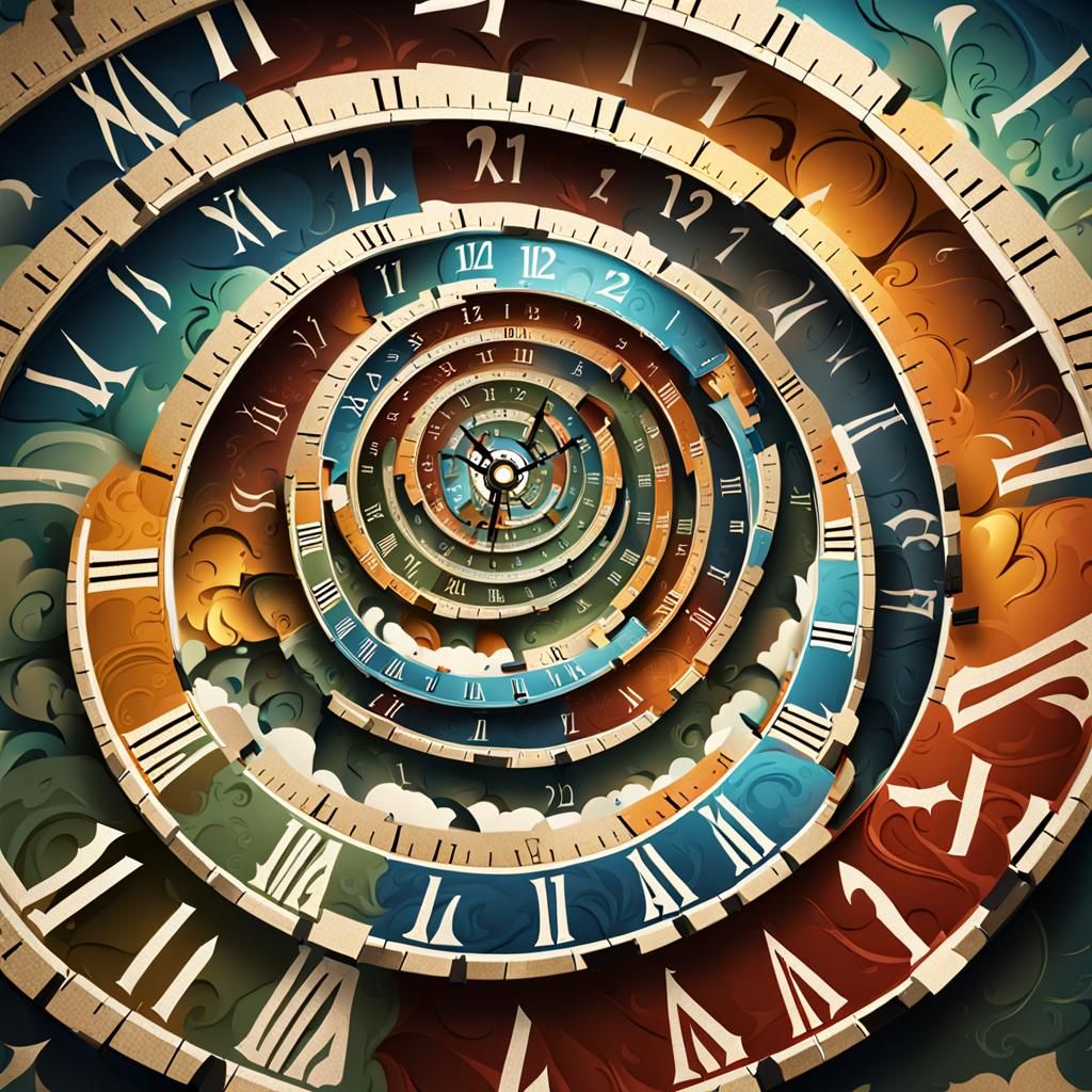 Surreal Spiral of Clock Numbers