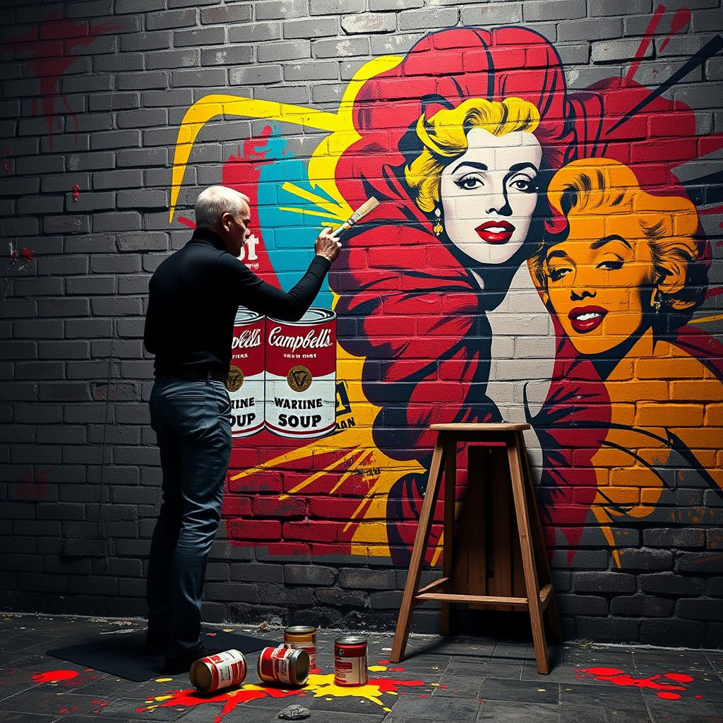Warhol Paints Soup Cans in Hyperrealistic Pop Art