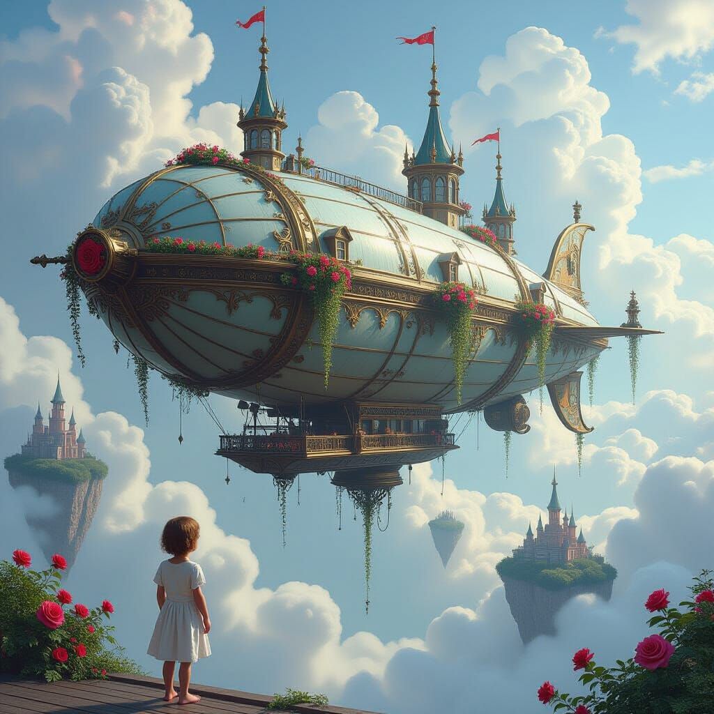 Airship Dreamscape in Photorealistic Style