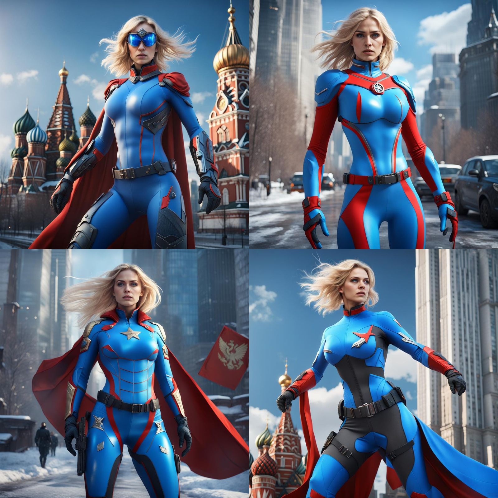 Captain Snow: Russian Superheroine in Moscow, Detailed Digit...