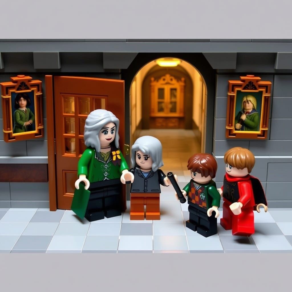 LEGO Professor McGonagall in Hogwarts Castle Hallway
