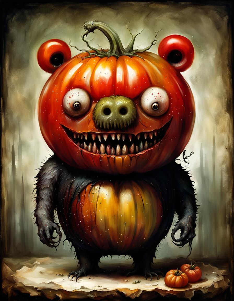 Demonic Cyborg Bear in Volcanic Hyperspace Portrait