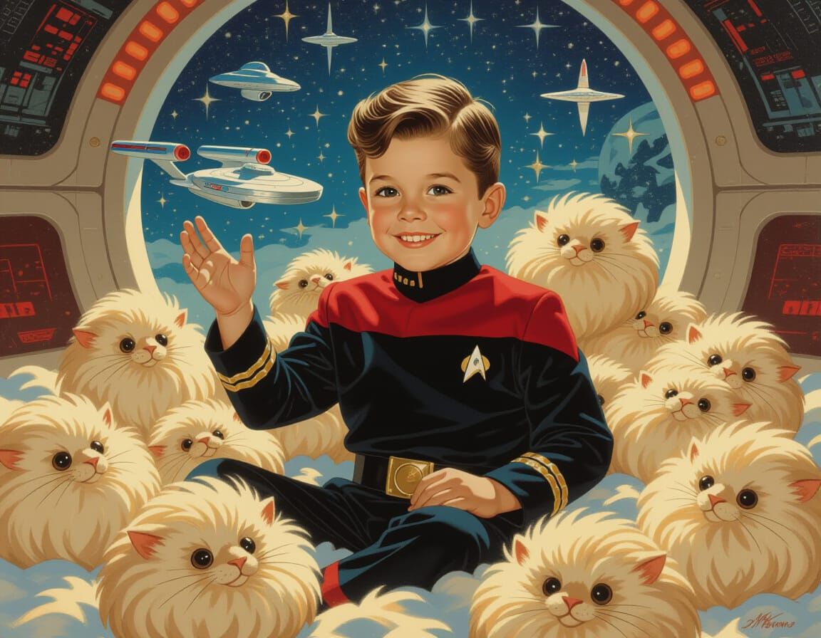 Star Trek Christmas with Boy in Luxurious Attire