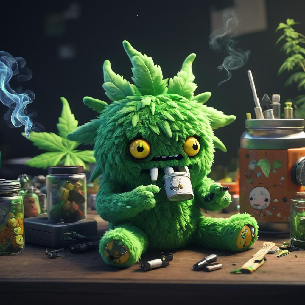 Cartoon Plushie Monsters: 3D Anime Stoner Art