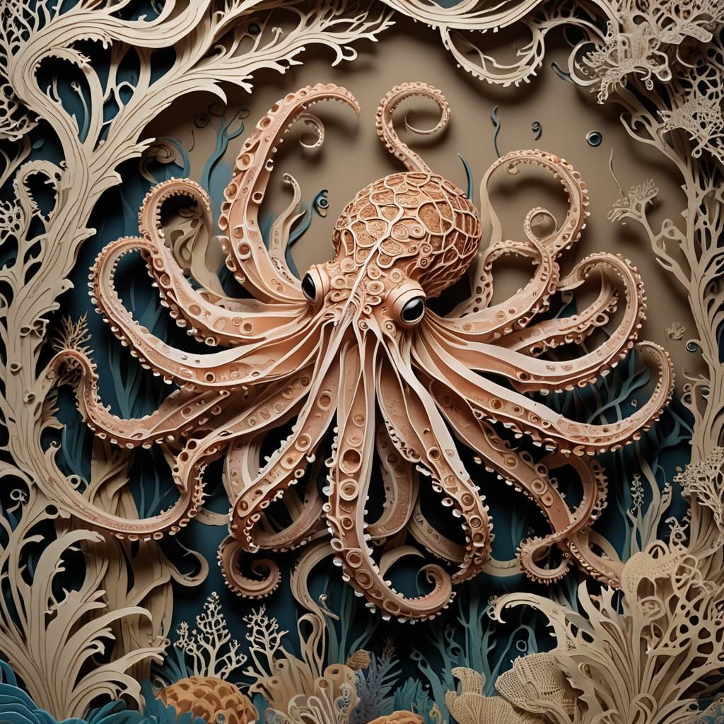 Paper Cut Octopus.