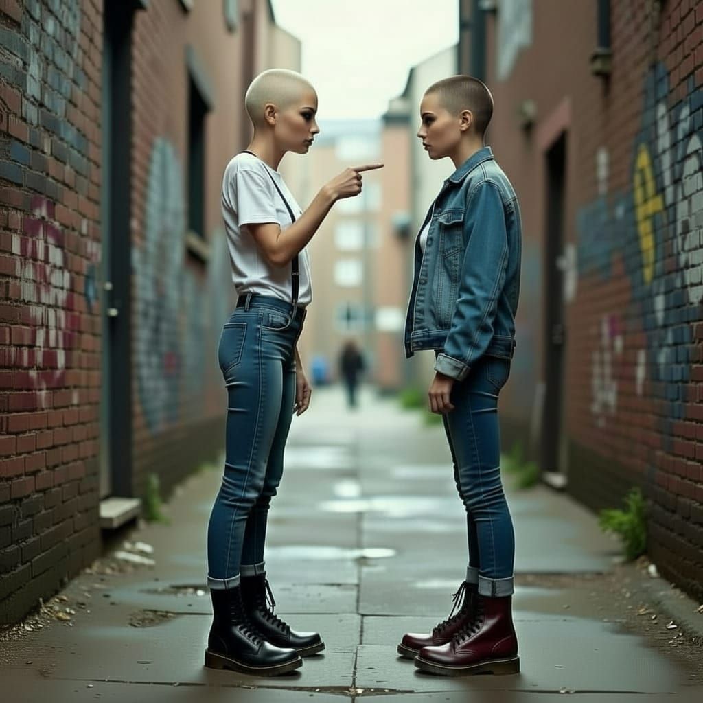 Confrontation in Grimy Urban Alleyway