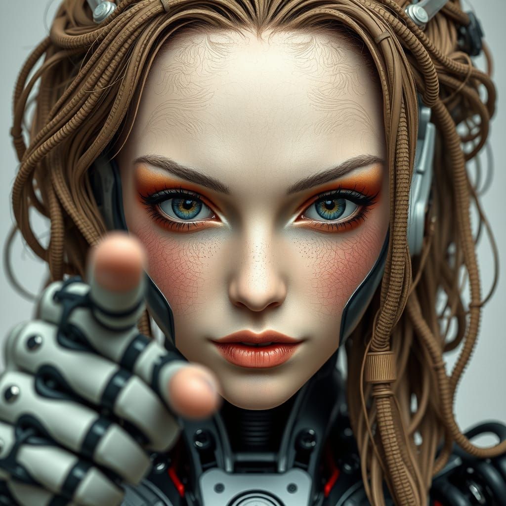 Hyperrealistic Female Android Portrait