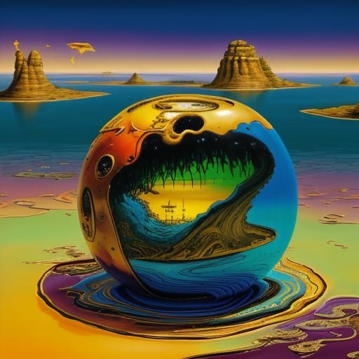 Melting Creature in Surreal Dreamscape, Dali Style