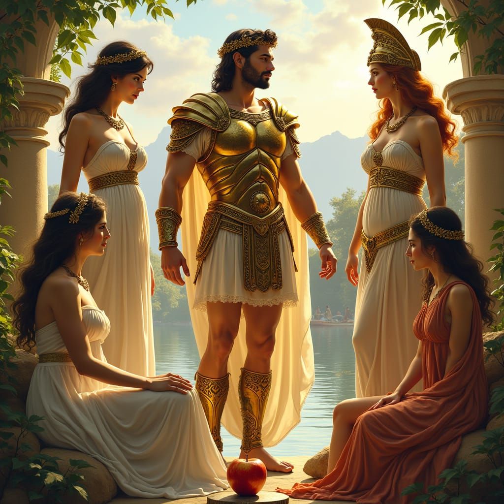 Classical Beauty: Paris Surrounded by Goddesses