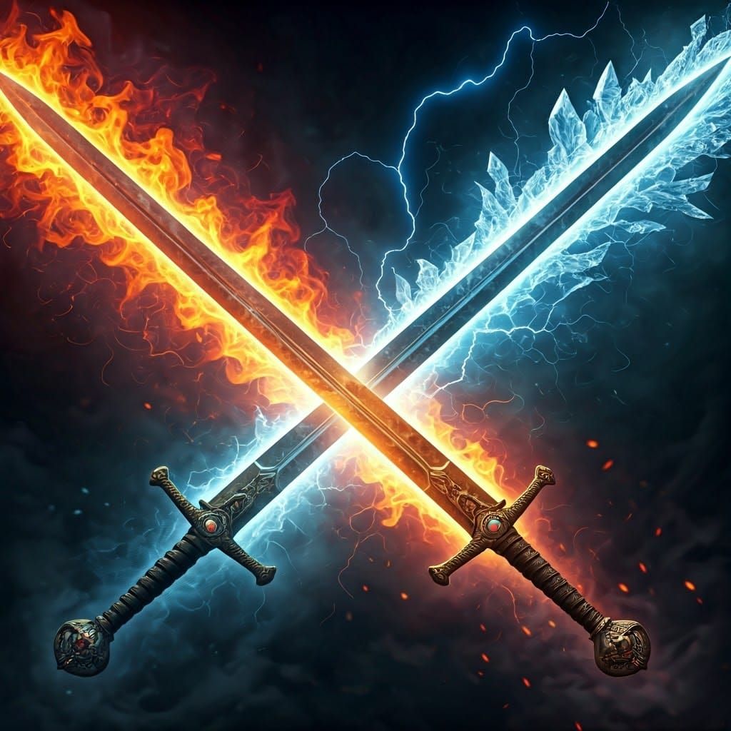 Epic Elemental Swords Clash in Cinematic HDR