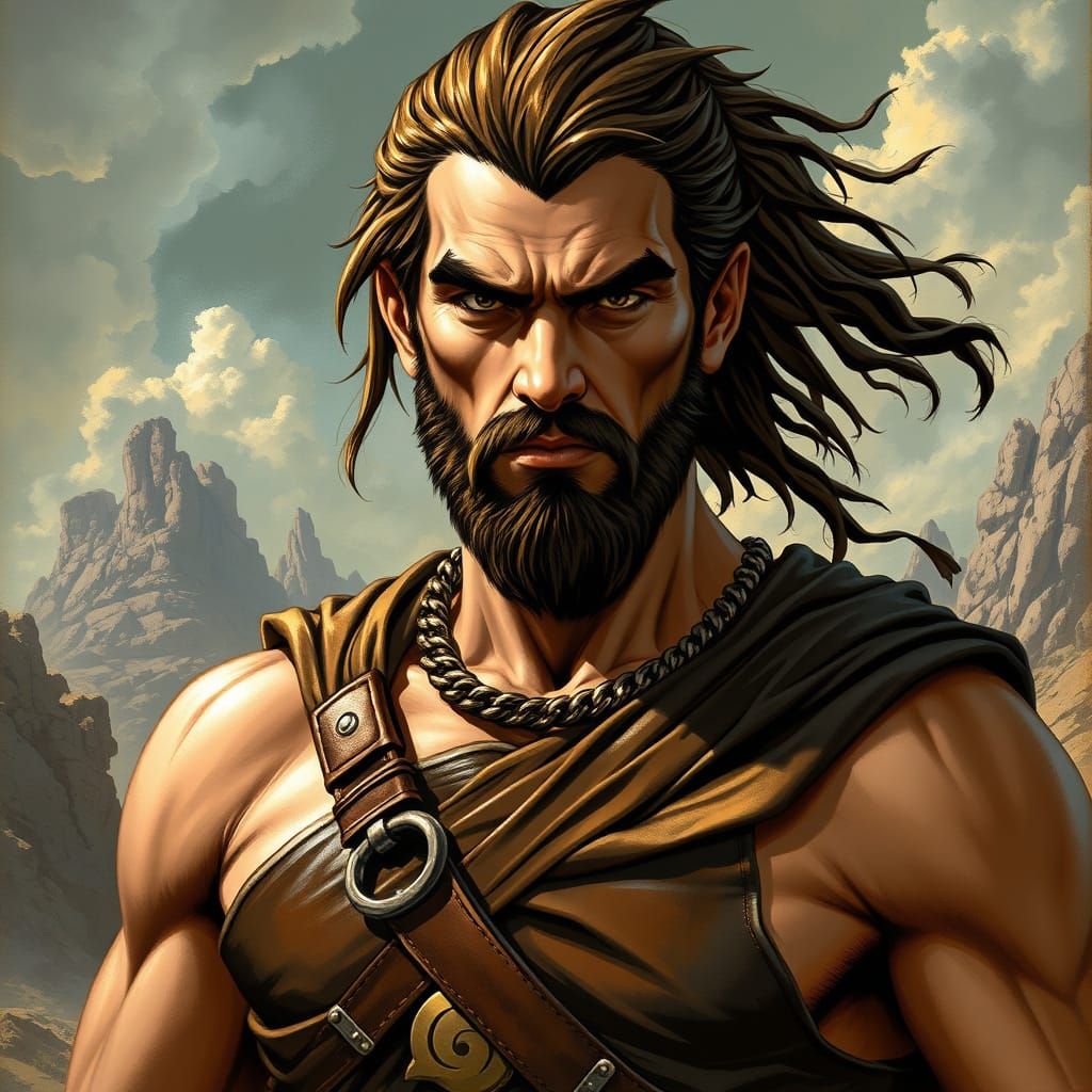 Cyclops in Mythological Landscape, Fantasy Art Style