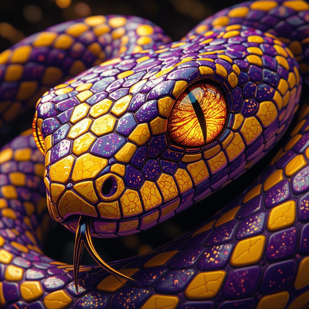Mesmerizing Snake Eyes in Dark Fantasy Style