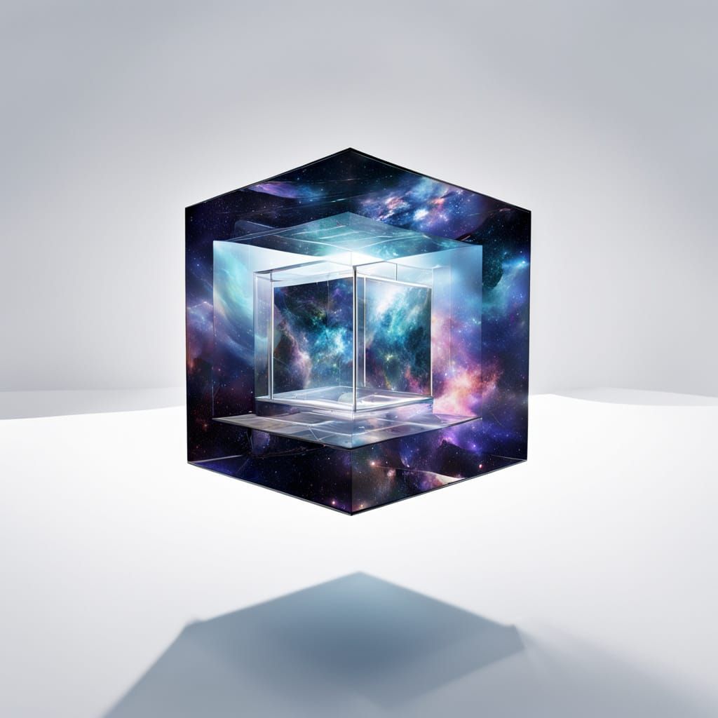 Floating Glass Universe in a White Void