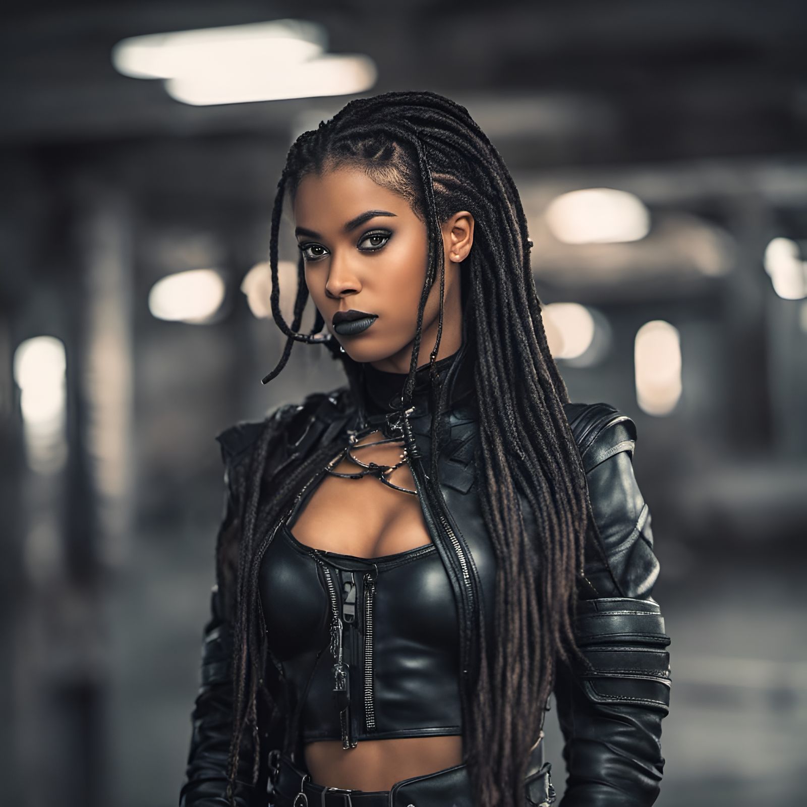 Dominican Vampire Hunter in Cyberpunk Stealth Suit