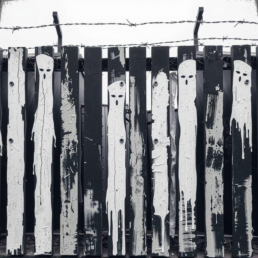 Ethereal Circuit Board Fence in Decay