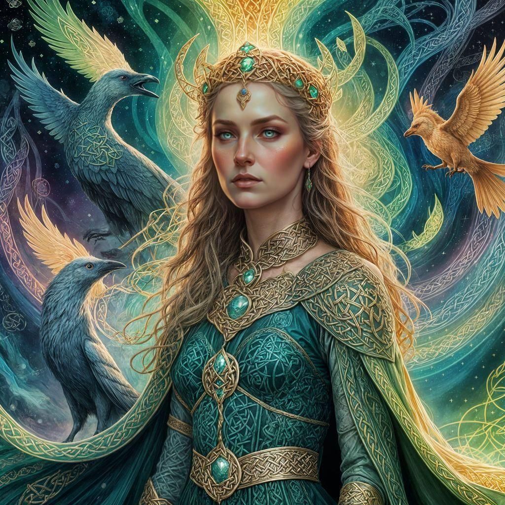 Mystical Celtic Queen in Fantasy Illustration