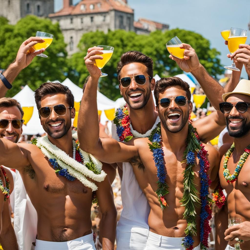 Summer Celebration: Men Enjoying Estival