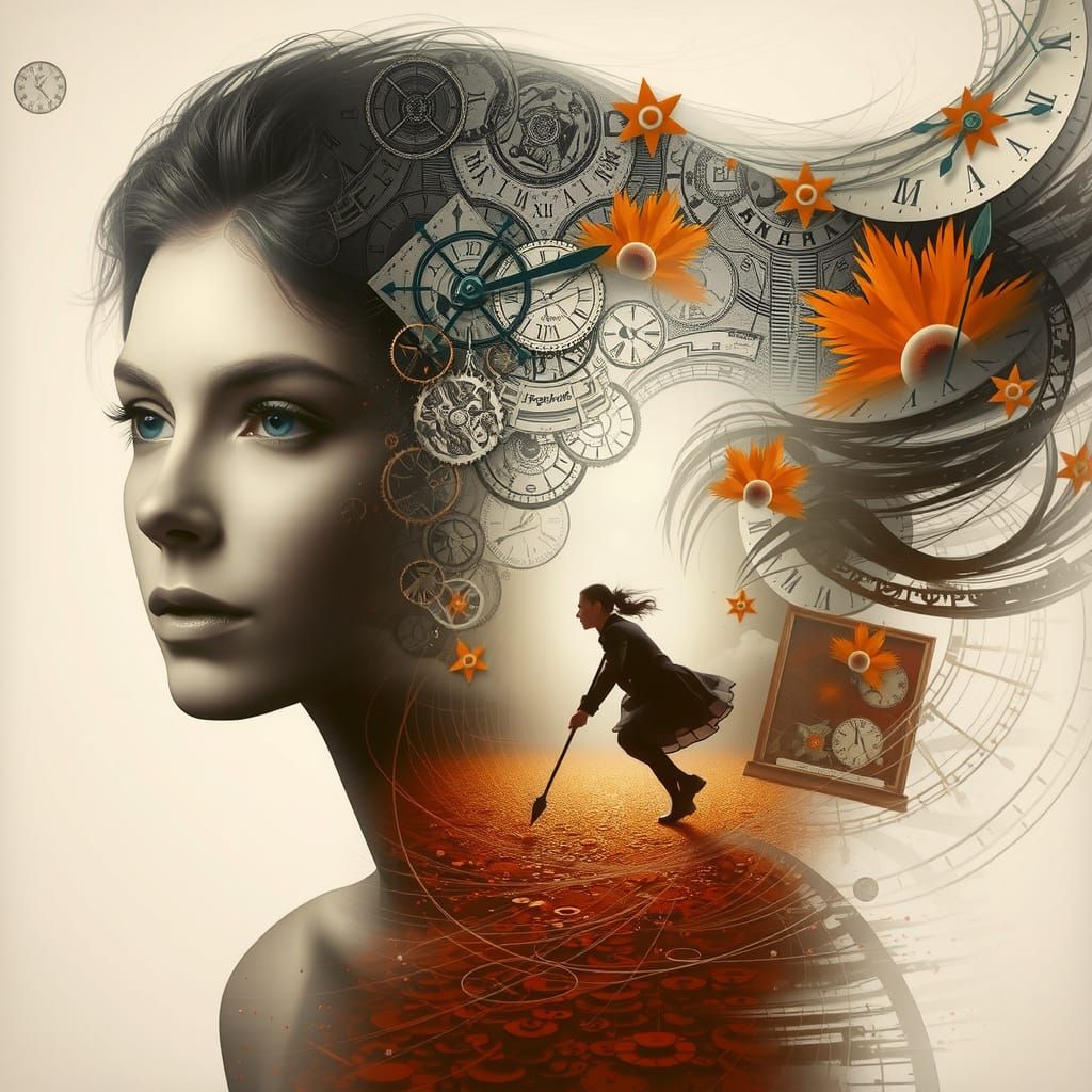 Dreamlike Clockwork Gears in Surrealist Style