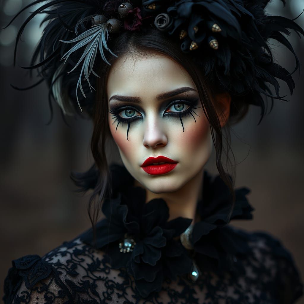 Portrait artistique d'une créature onirique féminine, inspir...