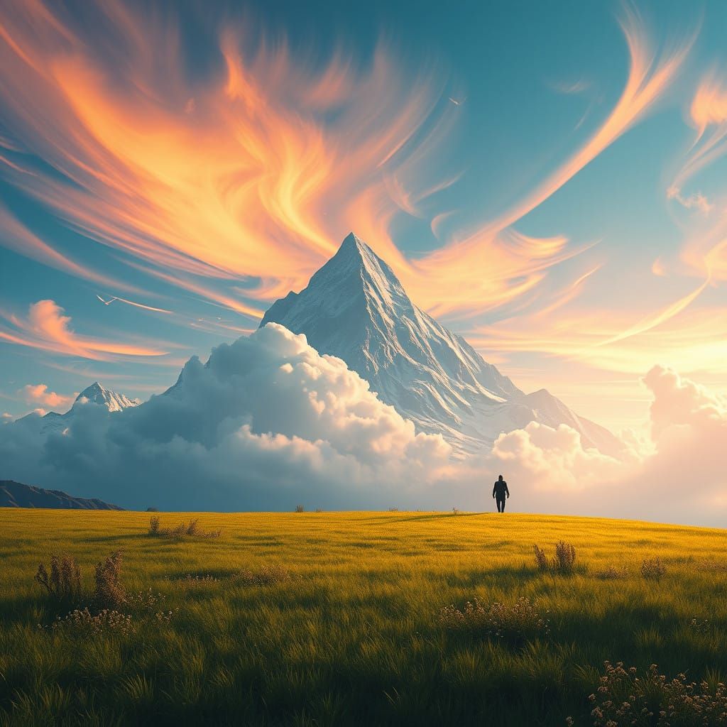 Serene Meadow Sanctuary in Majestic Fantasy Realm