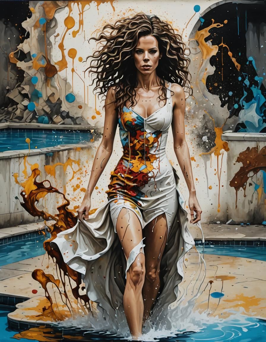 Kate Beckinsale in Hieronymus Bosch Graffiti Art