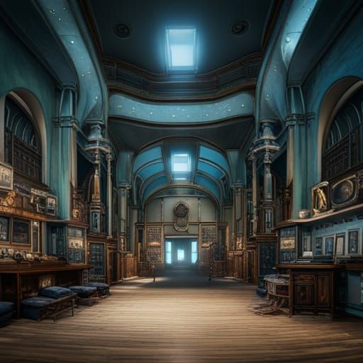 Surreal Animal Museum: Detailed Matte Painting