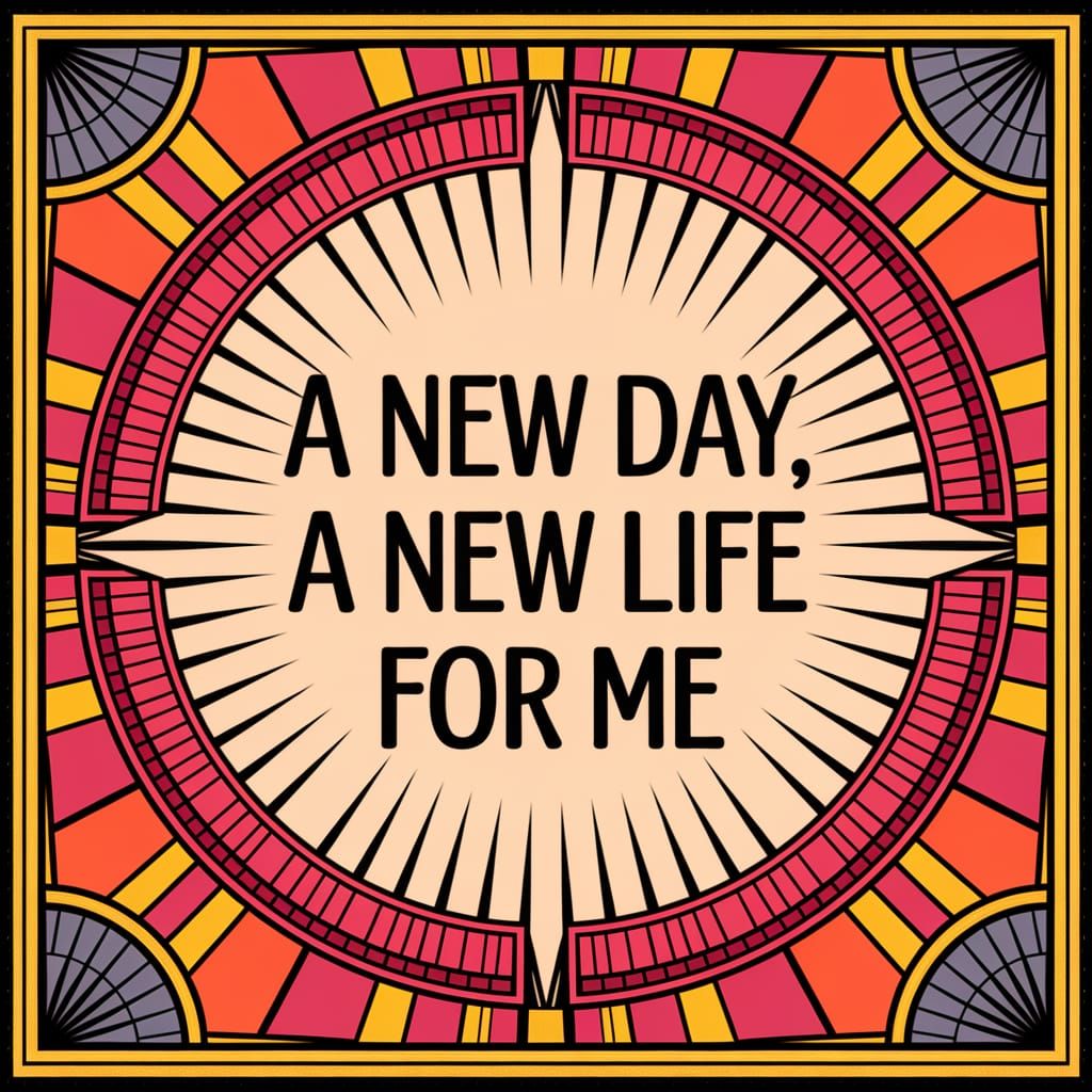 Art Deco Sunshine Rays in Pointillism Style