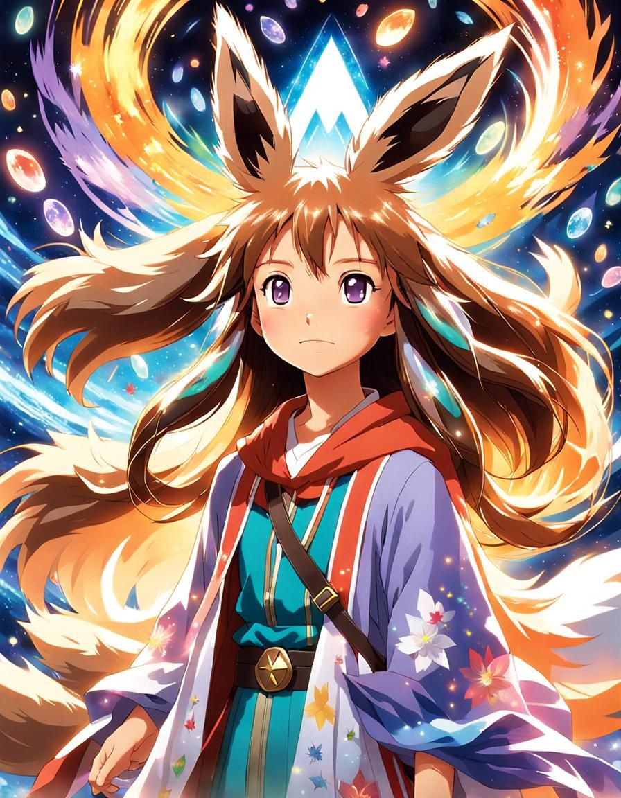Human Eevee in Anime Key Visual Style
