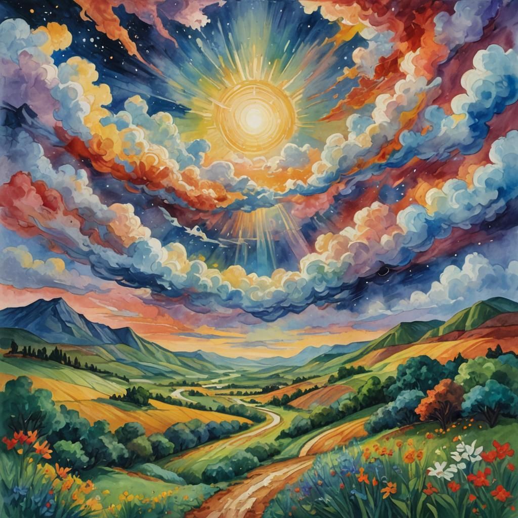 New Heavens and Earth in Gouache Style