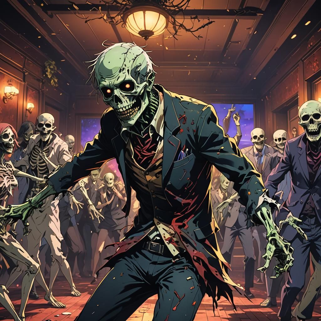 Undead Guest at Hotel Party, Anime Style