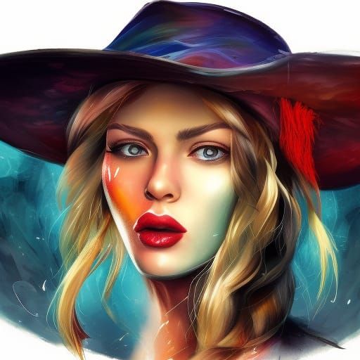 Hyperrealistic Hats in Colorful Splash Art Style